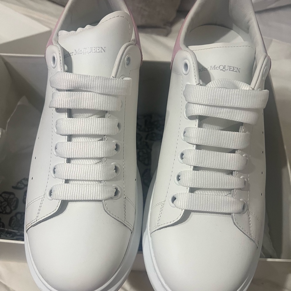 Alexander McQueen White and Pink Sneakers